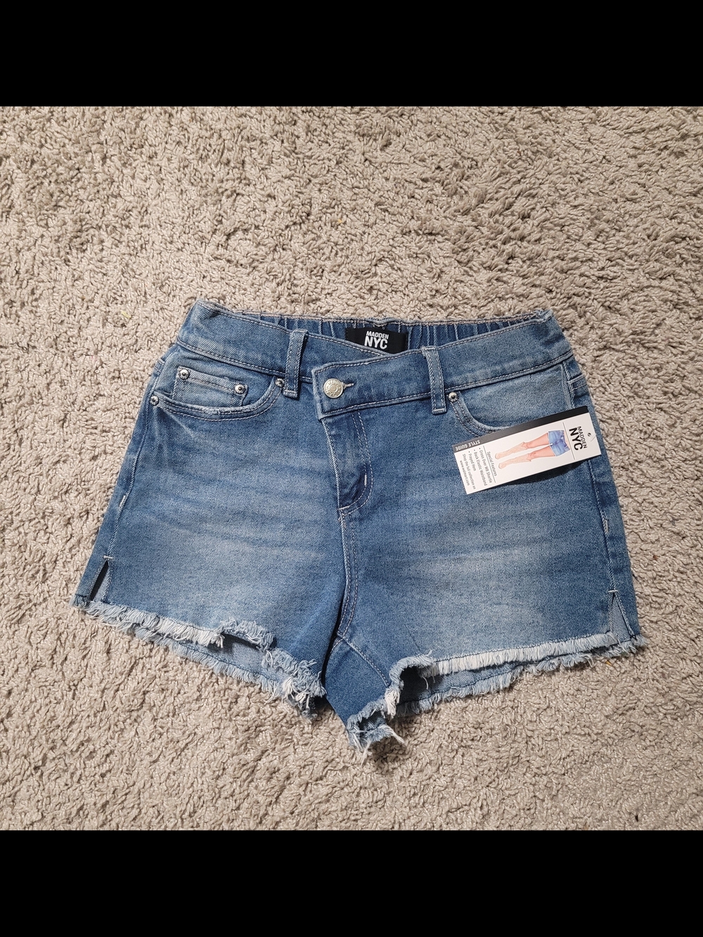 Steve Madden Blue Frayed Hem Denim Shorts